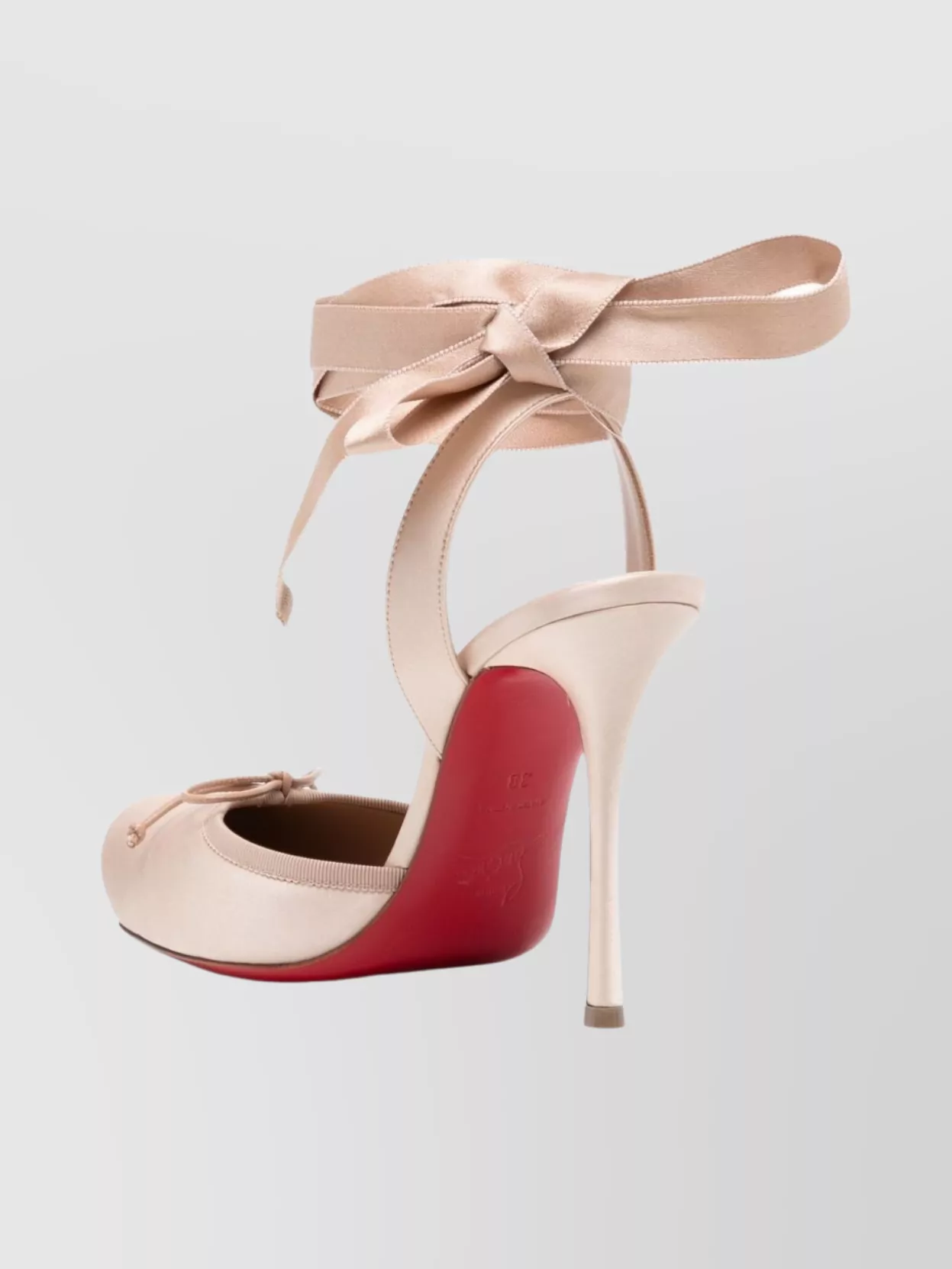 Christian Louboutin Sandals Featuring Square Toe And Bow Detail In Neutral