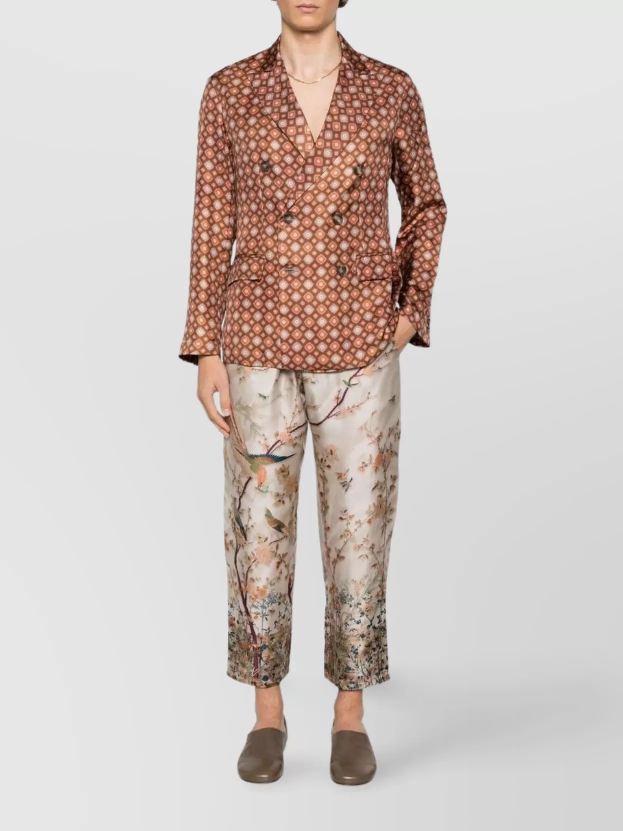Pierre Louise Mascia Geometric Pattern Blazer Button Detailing