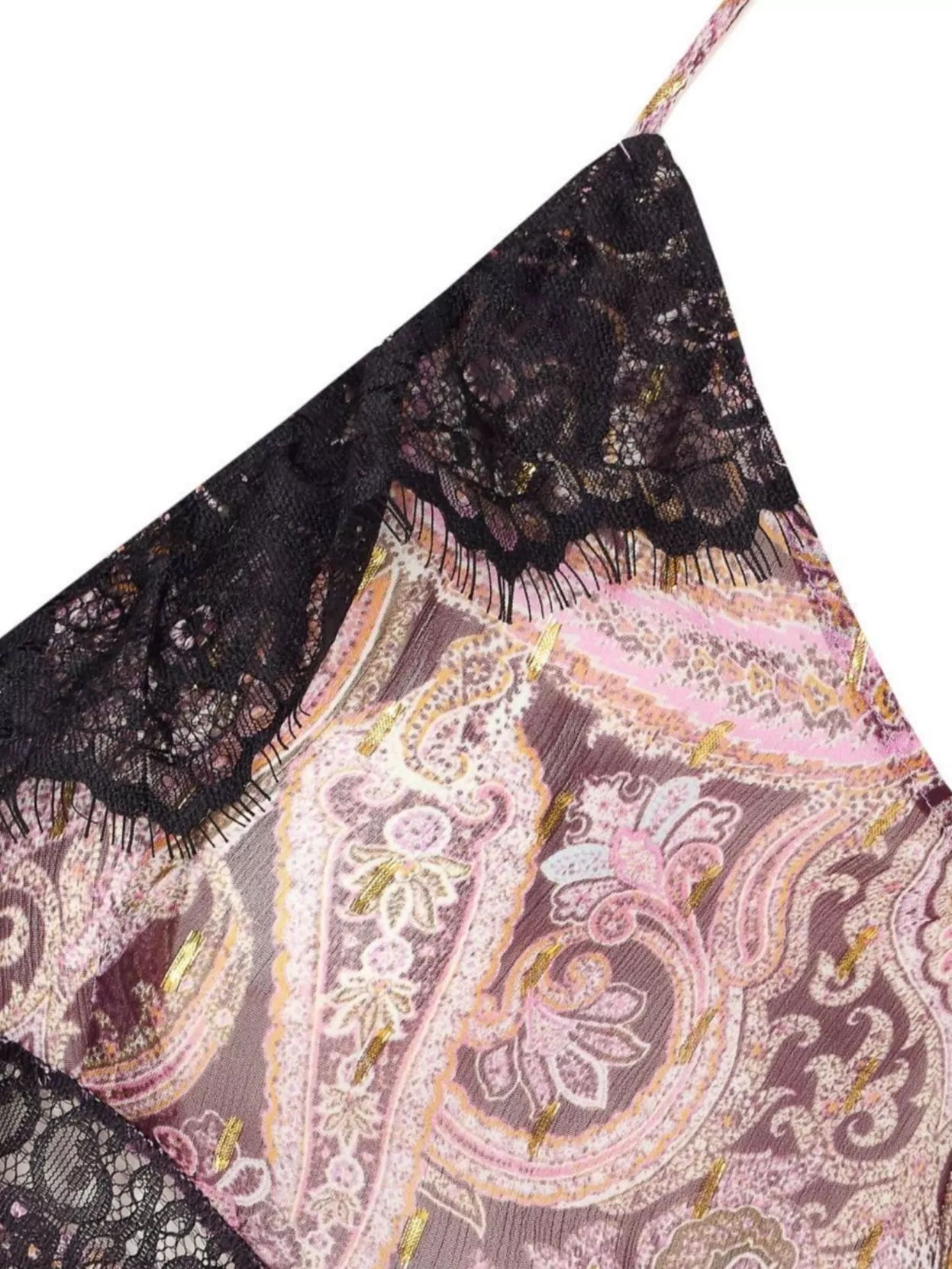 Pinko Lace And Metalized Detail V Neck Top