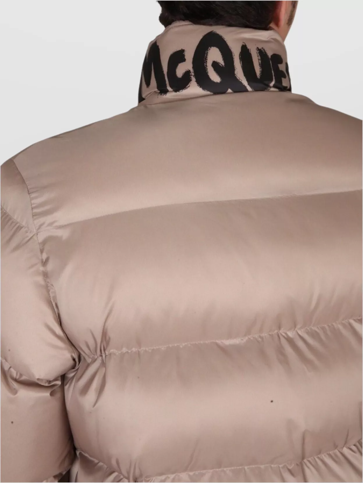 Alexander Mcqueen Down Jacket With Graffiti Logo Print