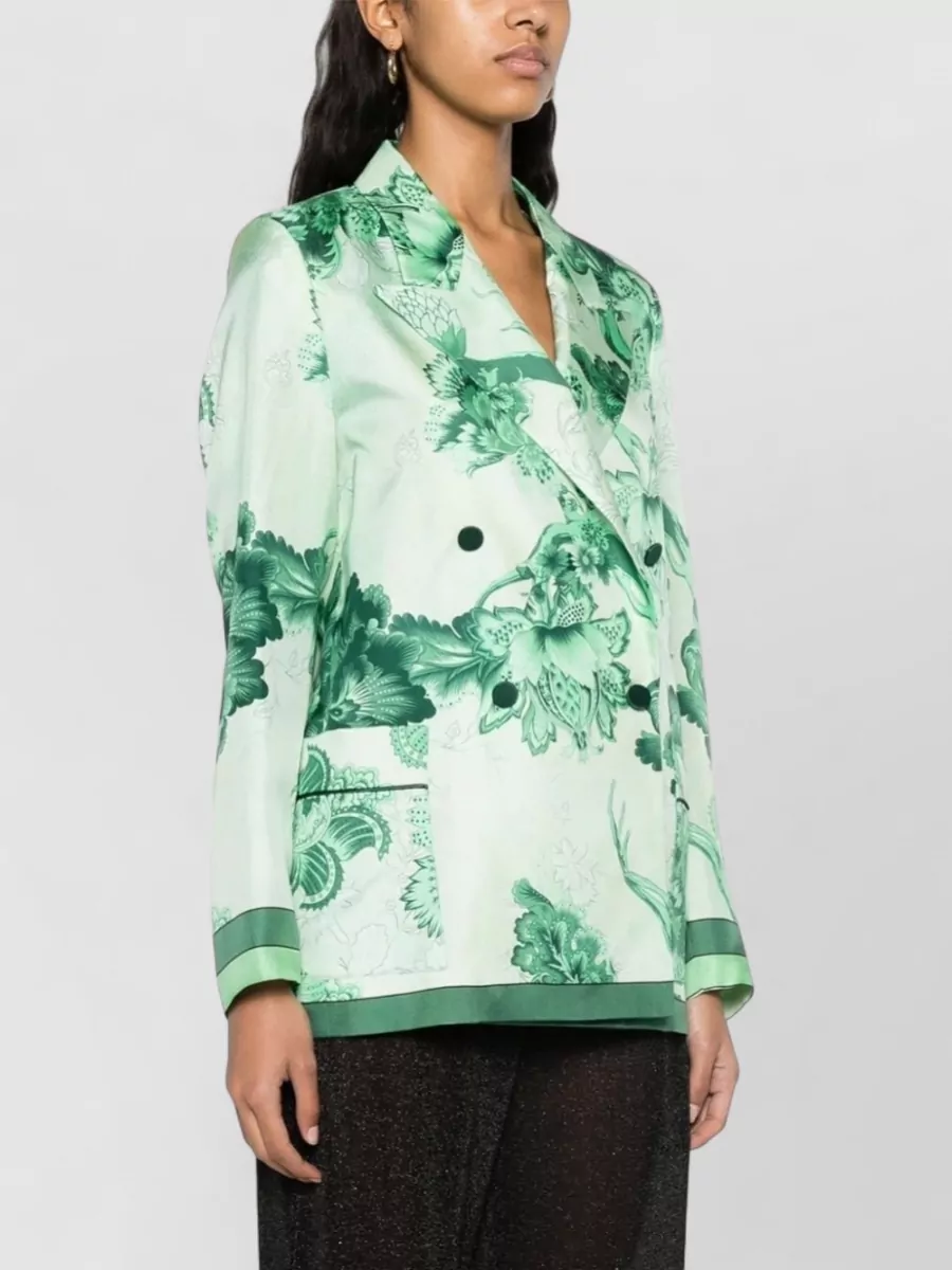 F.r.s For Restless Sleepers Silk Floral Print Double-Breasted Blazer