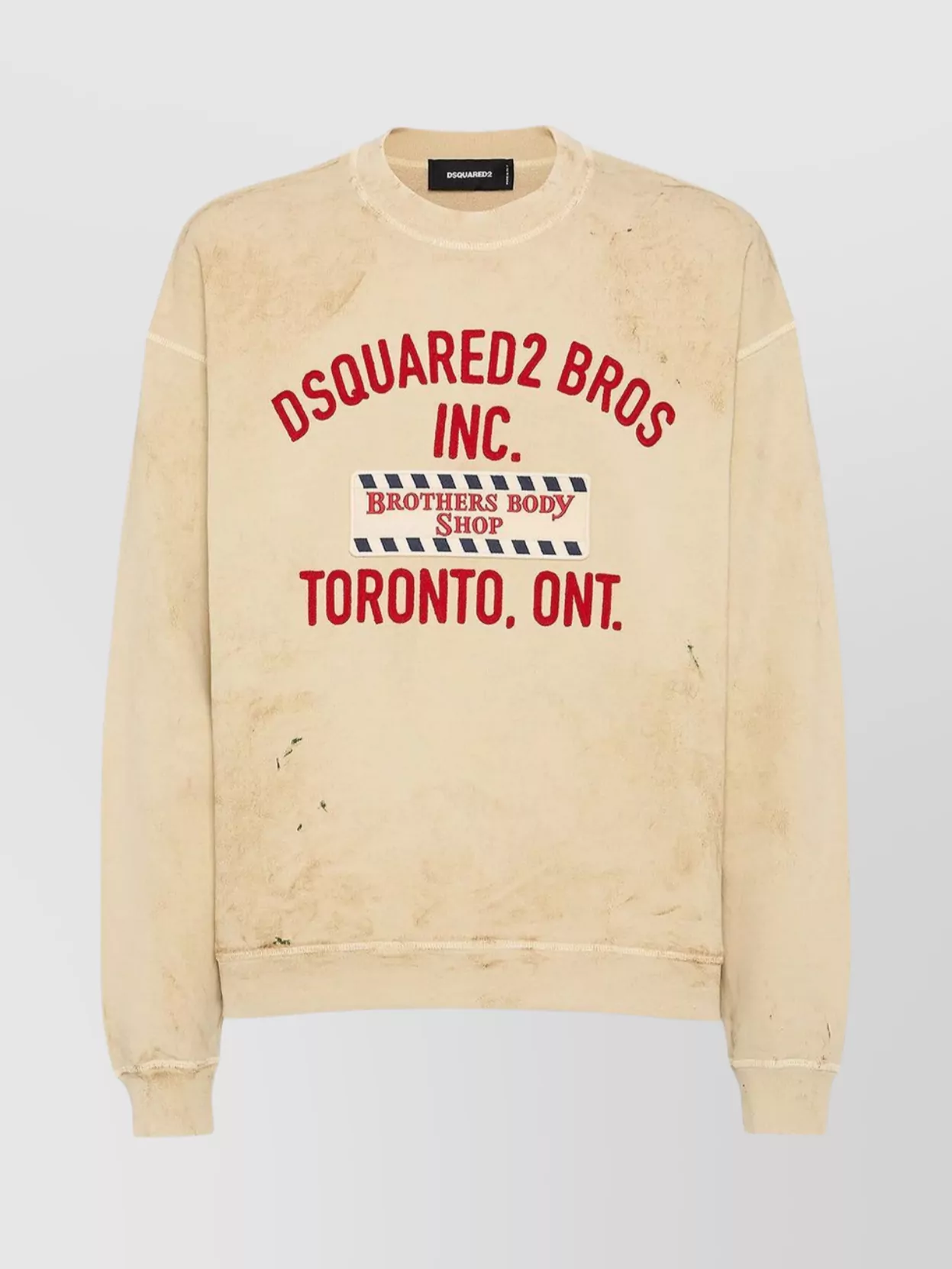 Dsquared2 Cotton Sweatshirt With Distressed Effect In Neutral