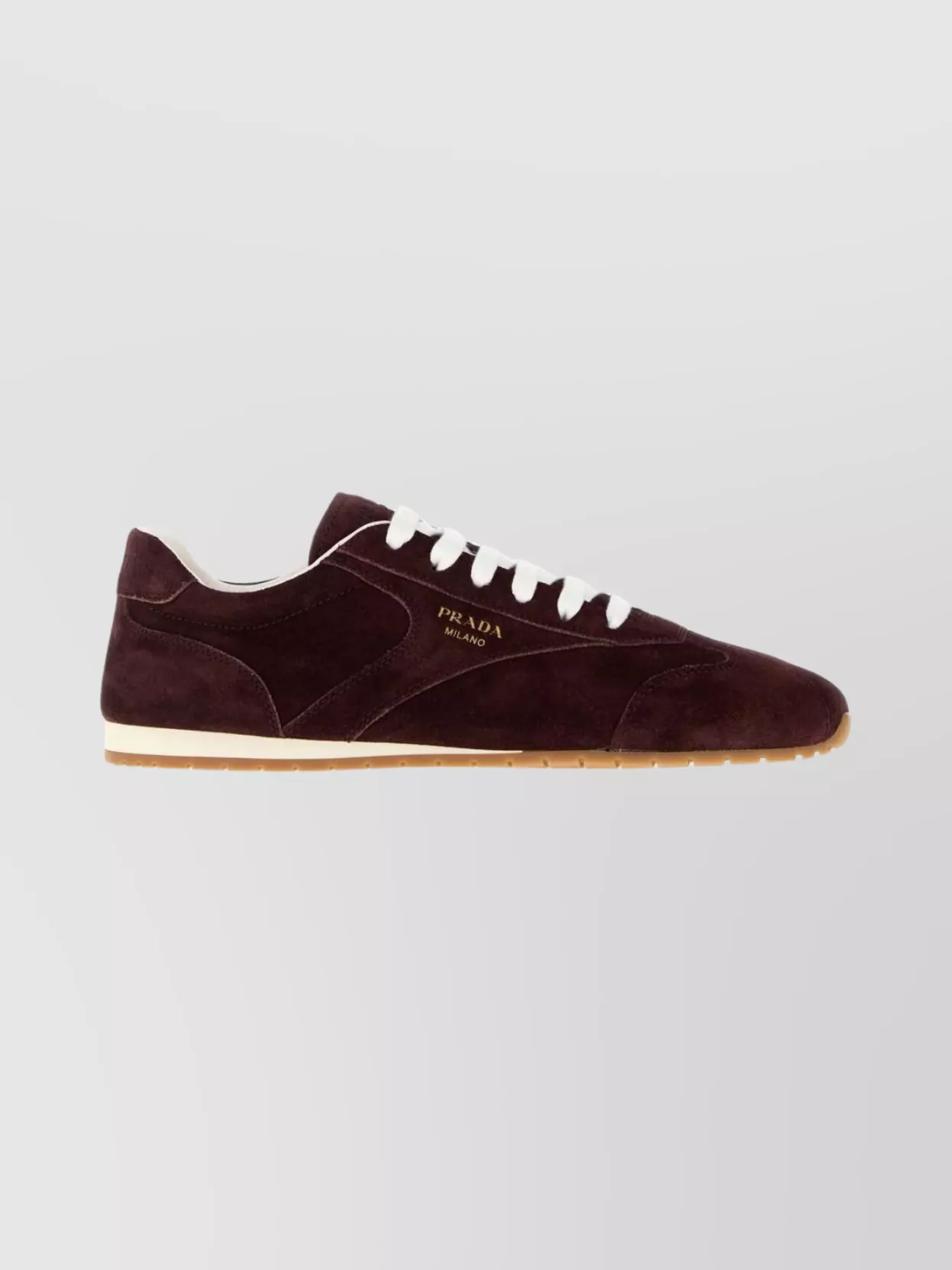 Prada Suede Sneakers Rubber Sole In Brown