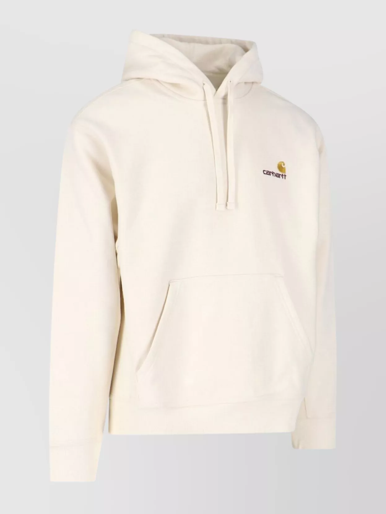 Carhartt Hooded American Script Sweatshirt Natrual In White