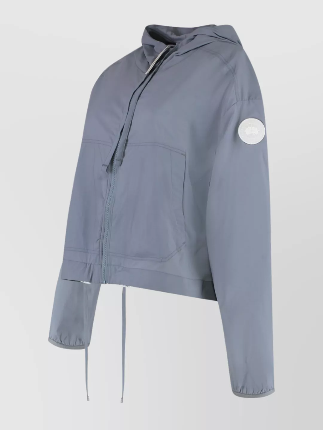 Canada Goose Windbreaker With Hood And Drawstring Hem In Gray