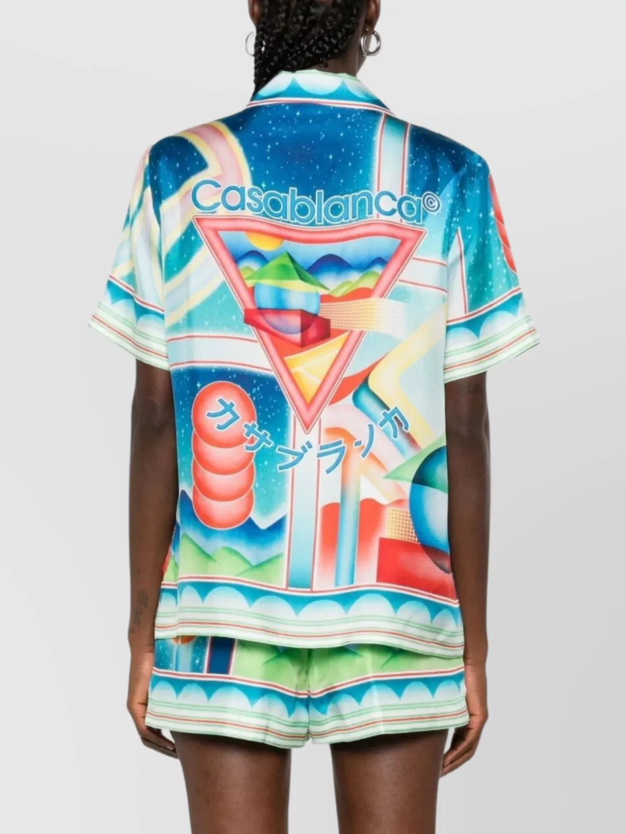 Casablanca Short Sleeve Printed Silk Shirt