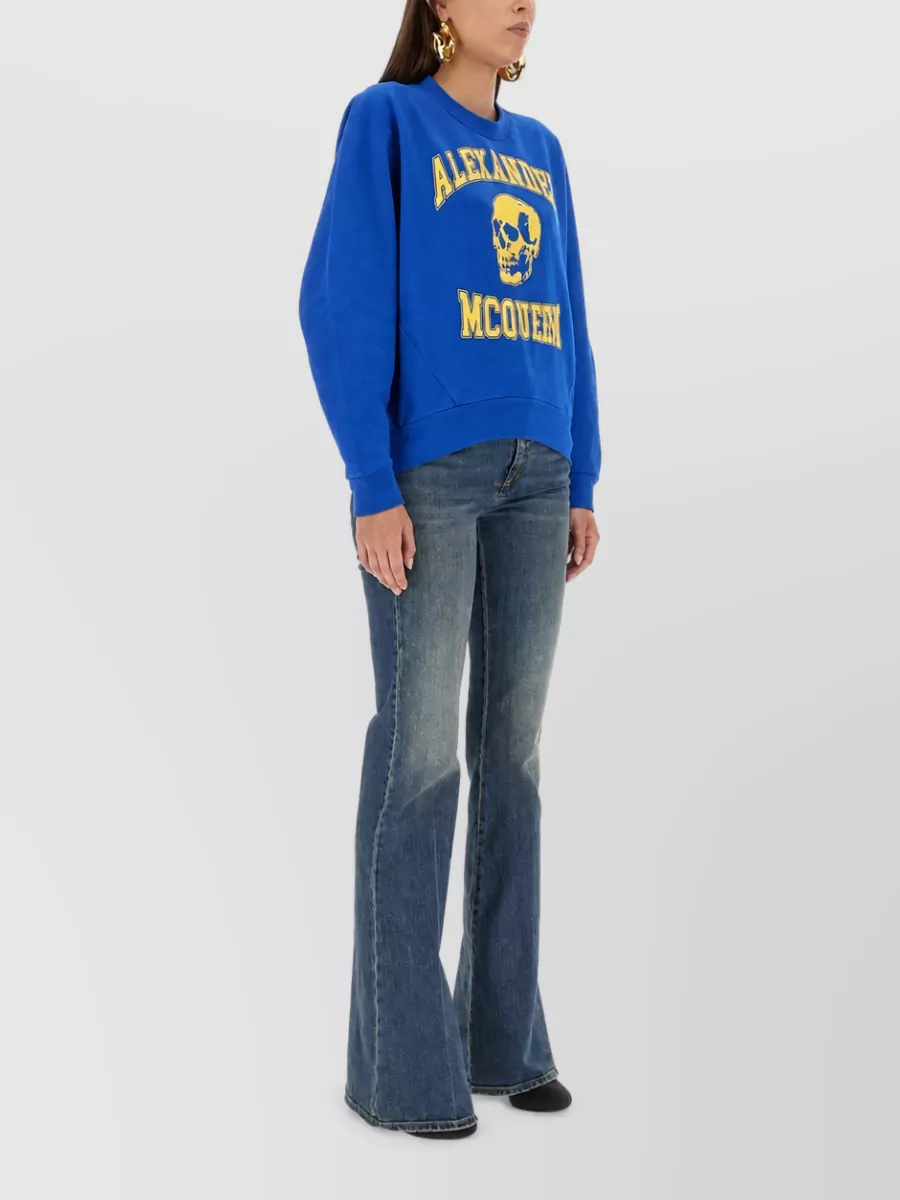 Alexander Mcqueen Cotton Varsity Skull Sweatshirt