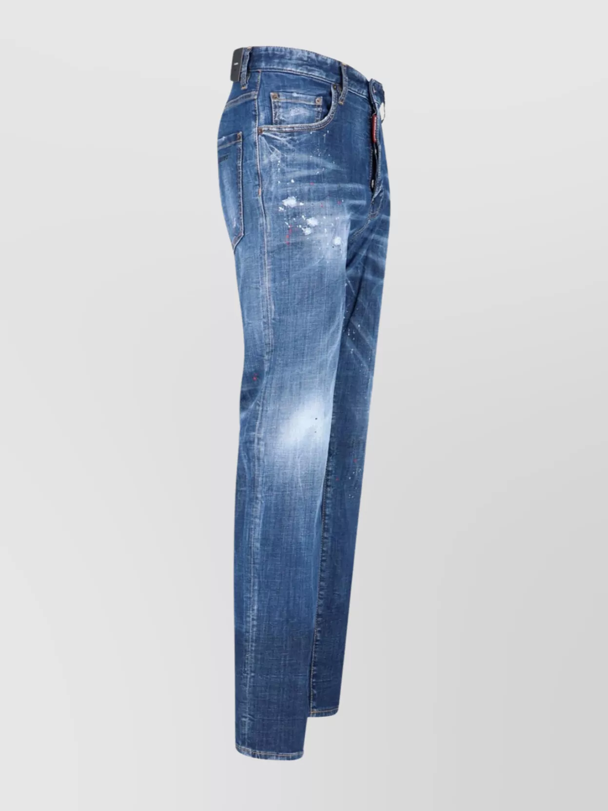 Shop Dsquared2 Straight Leg Trousers Distressed Detailing In Blue