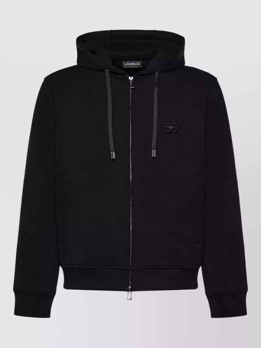 Emporio Armani cotton logo hooded jacket