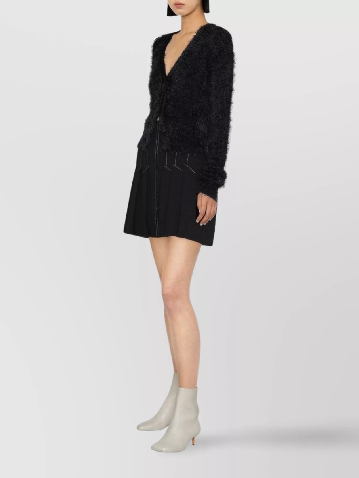 Msgm Long-Sleeve V-Neck Knitted Cardigan