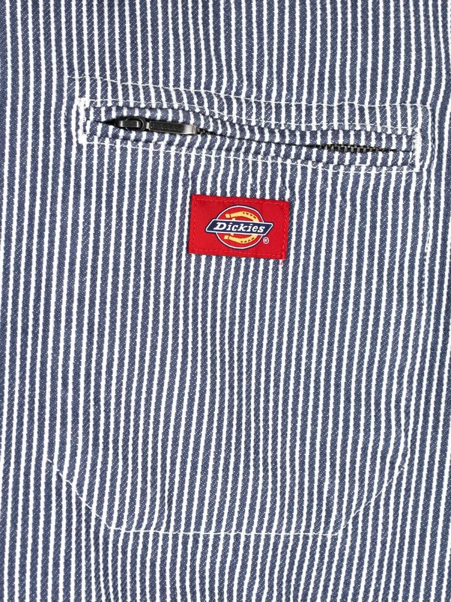 Dickies Coat Striped Pattern Zip Pocket Button Cuffs In Blue