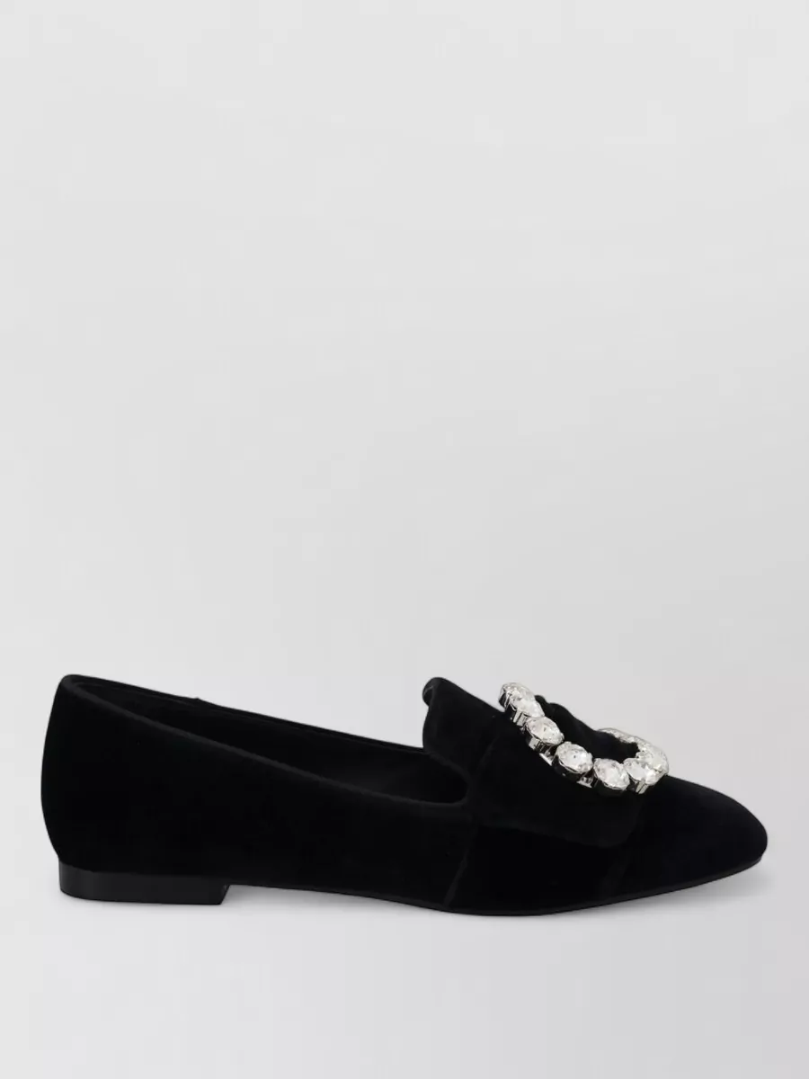 Dolce&Gabbana Crystal-Embellished Velvet Ballerina Flats