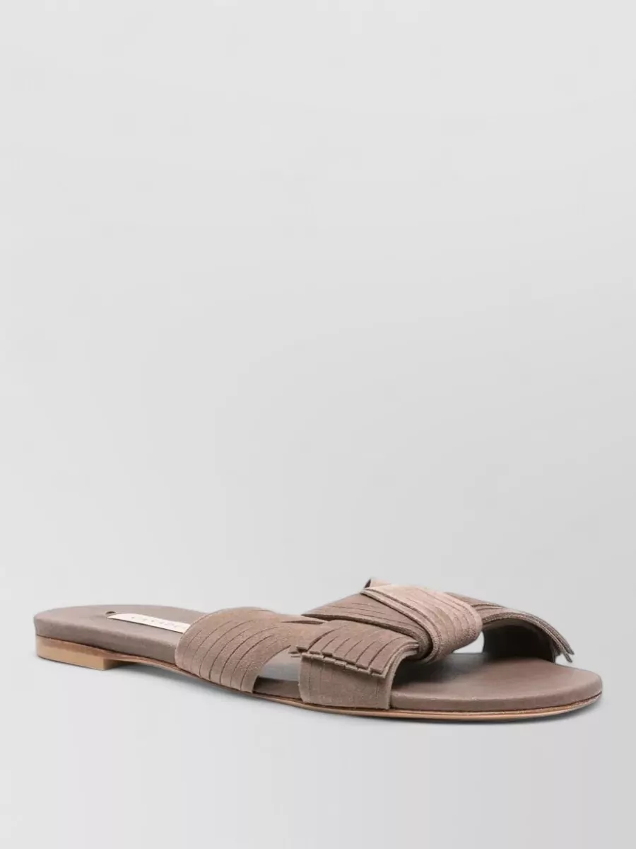 Casadei Leather Flat Slides