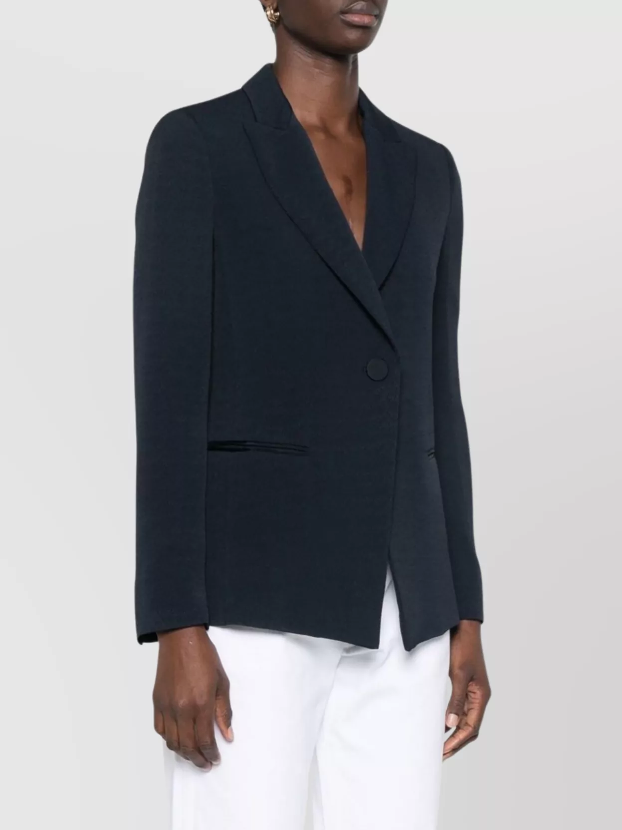 Shop Emporio Armani Tailored Blazer With Buttoned Cuffs And Vents