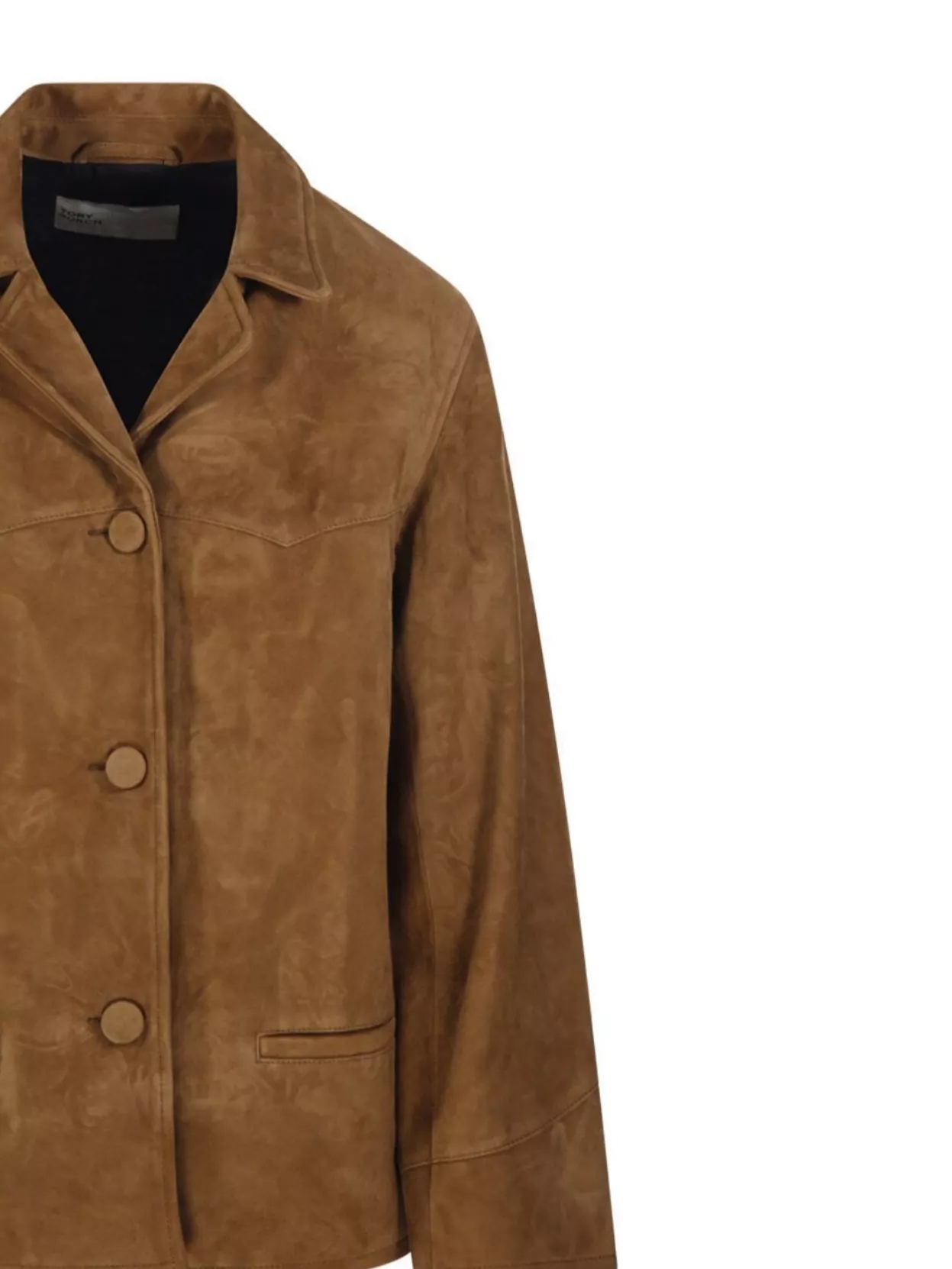 Tory Burch Structured Jacket With Tailored Silhouette In Brown