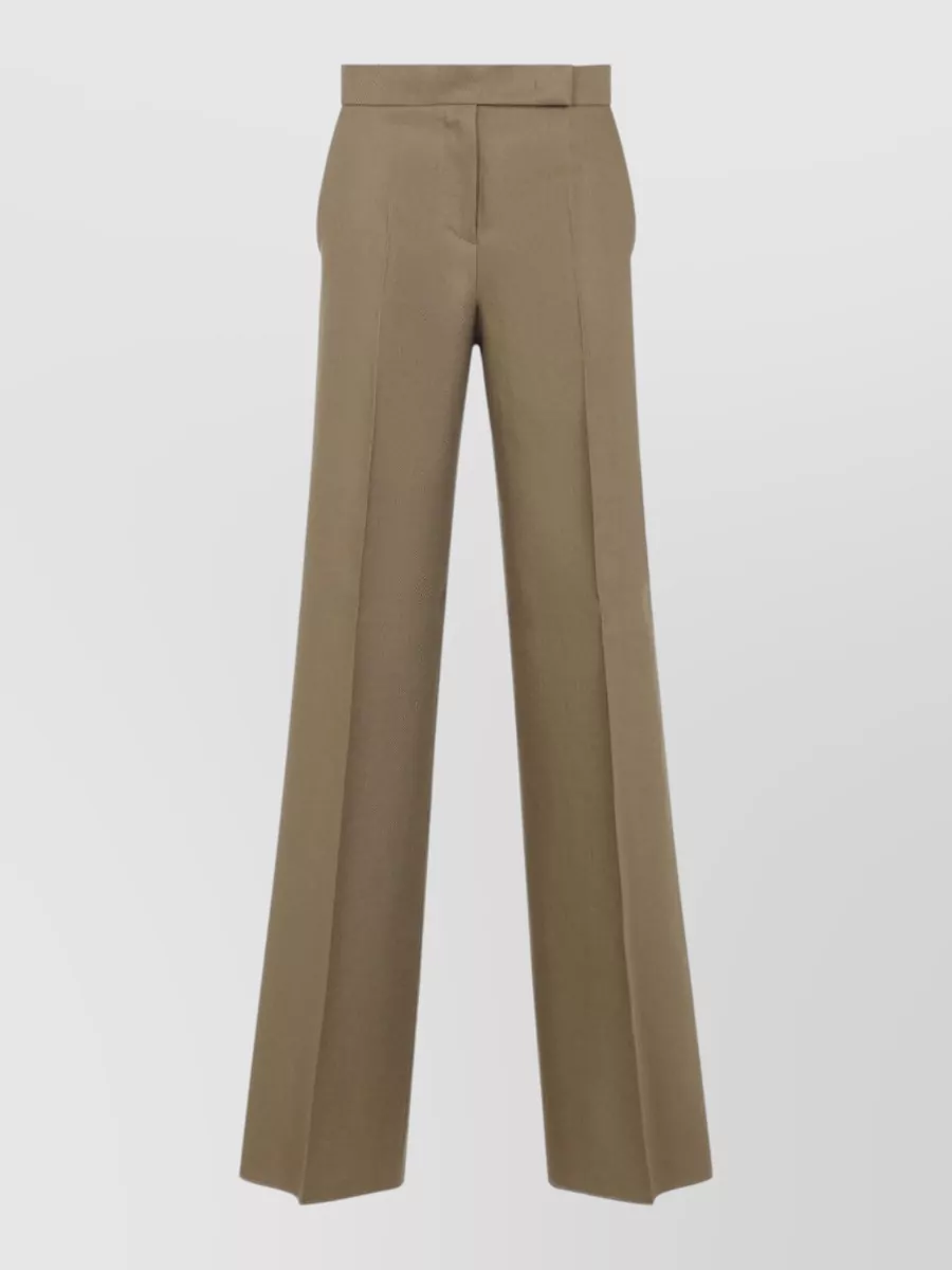 Max Mara Linen pleated wide-leg trousers