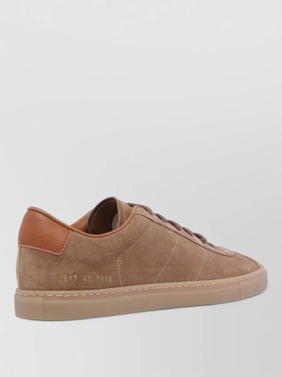 Common Projects Suede Low Top Sneakers With Contrast Heel Tab