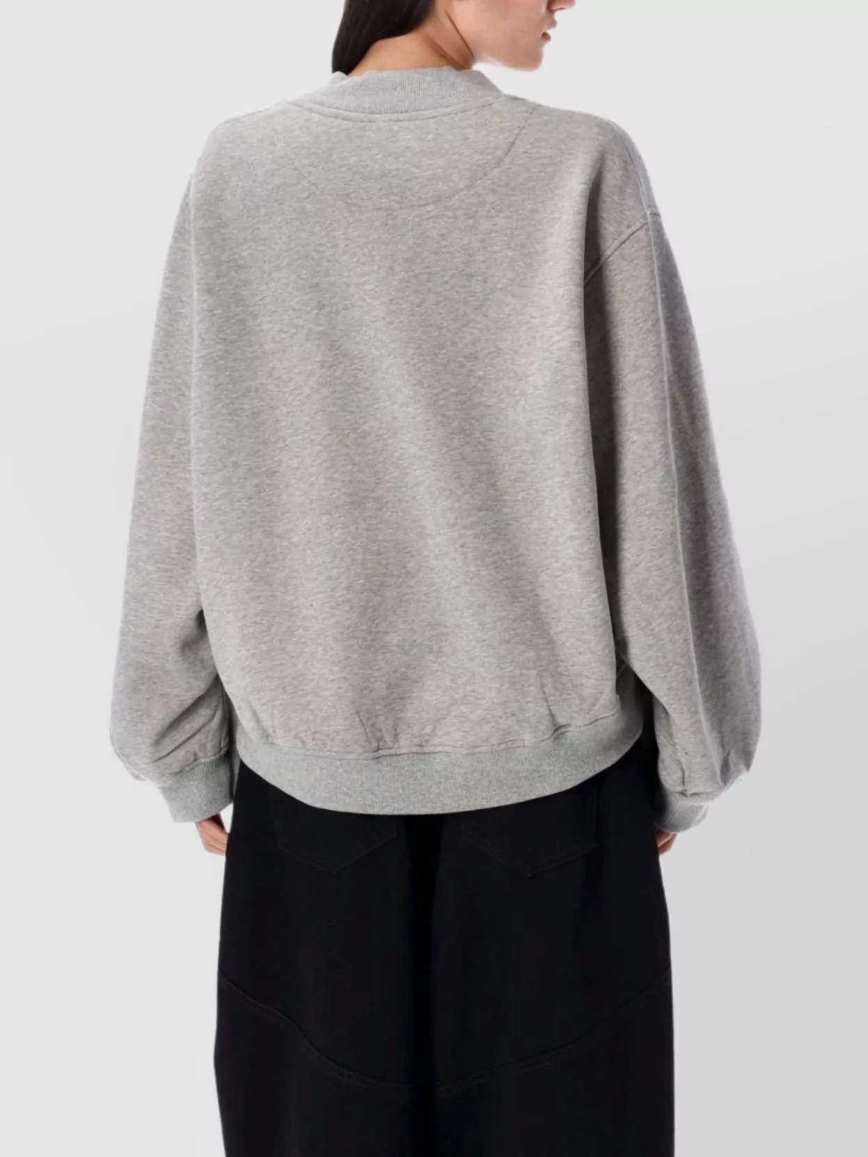 Attico Fleece Sweatshirt Sweatshirts Grey In Black