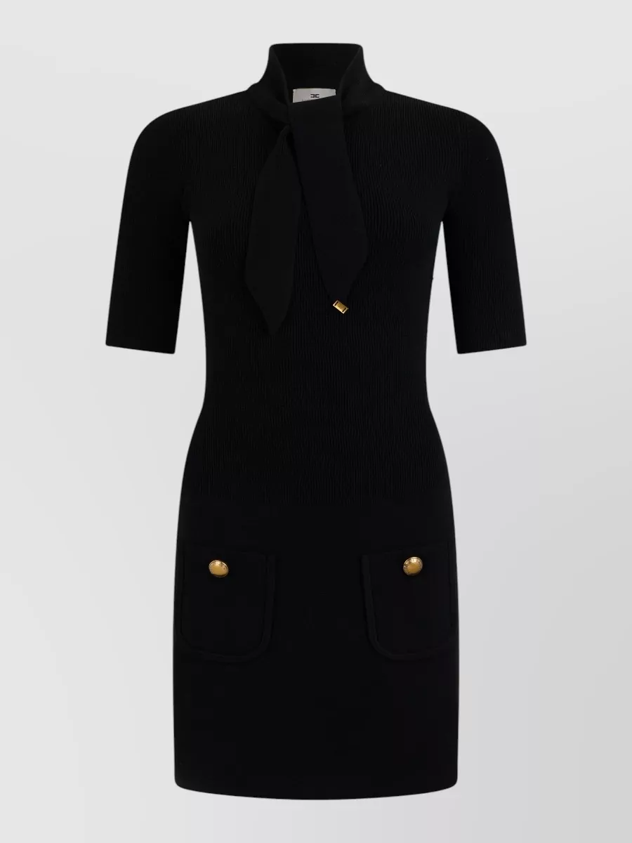 Elisabetta Franchi knitted short-sleeve mini dress