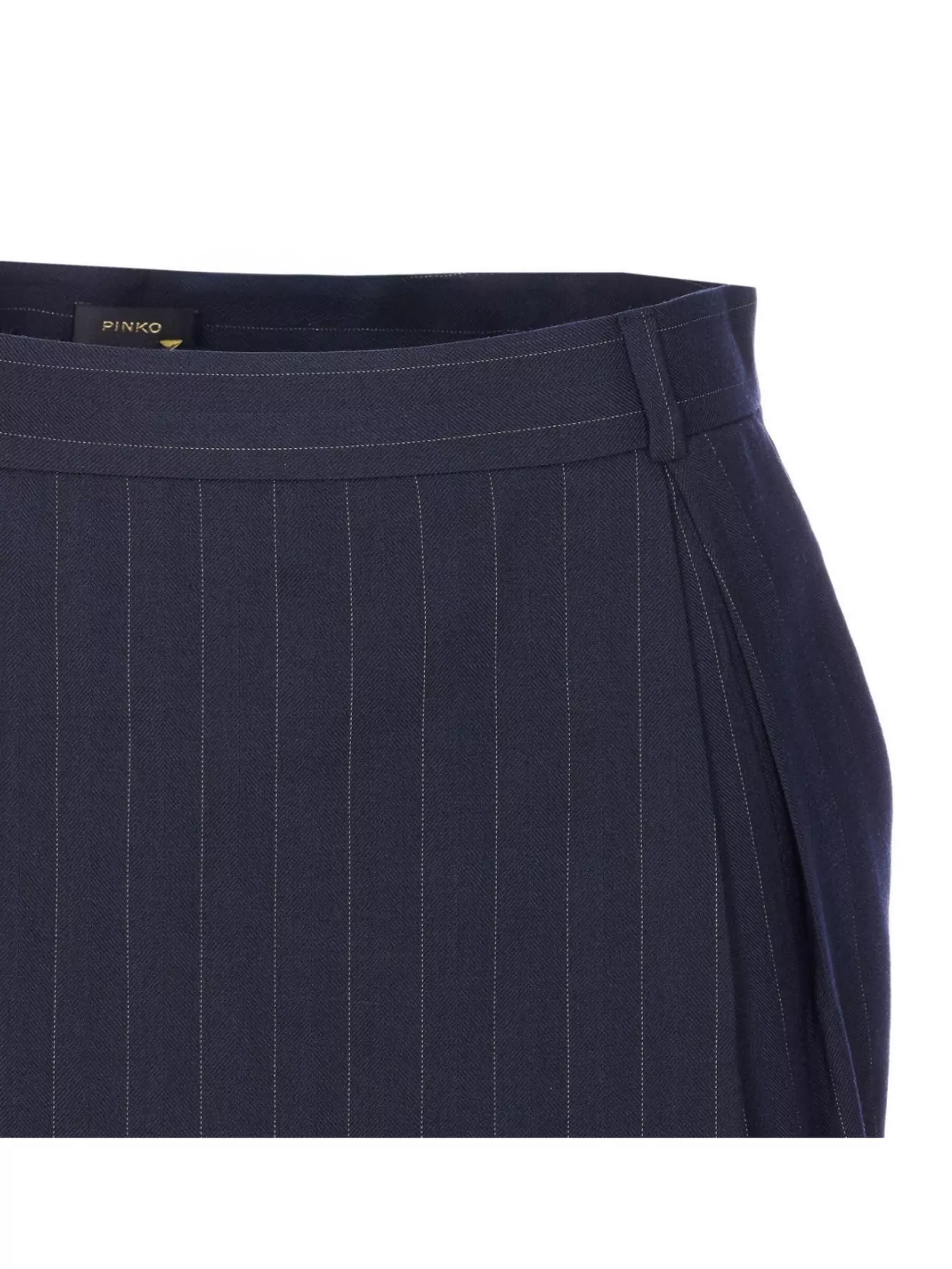 Pinko Mini Skirt With Pinstripe And Pleats In Blue