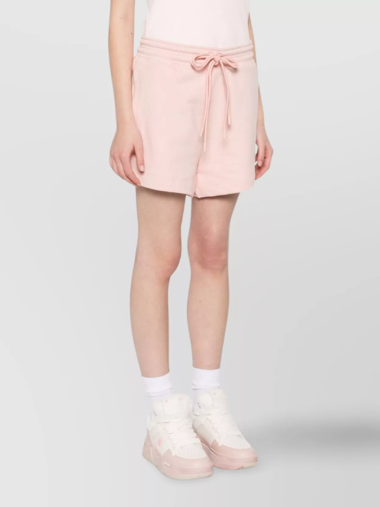 Shop Adidas By Stella Mccartney Logo Cotton Shorts With Elasticated Waistband