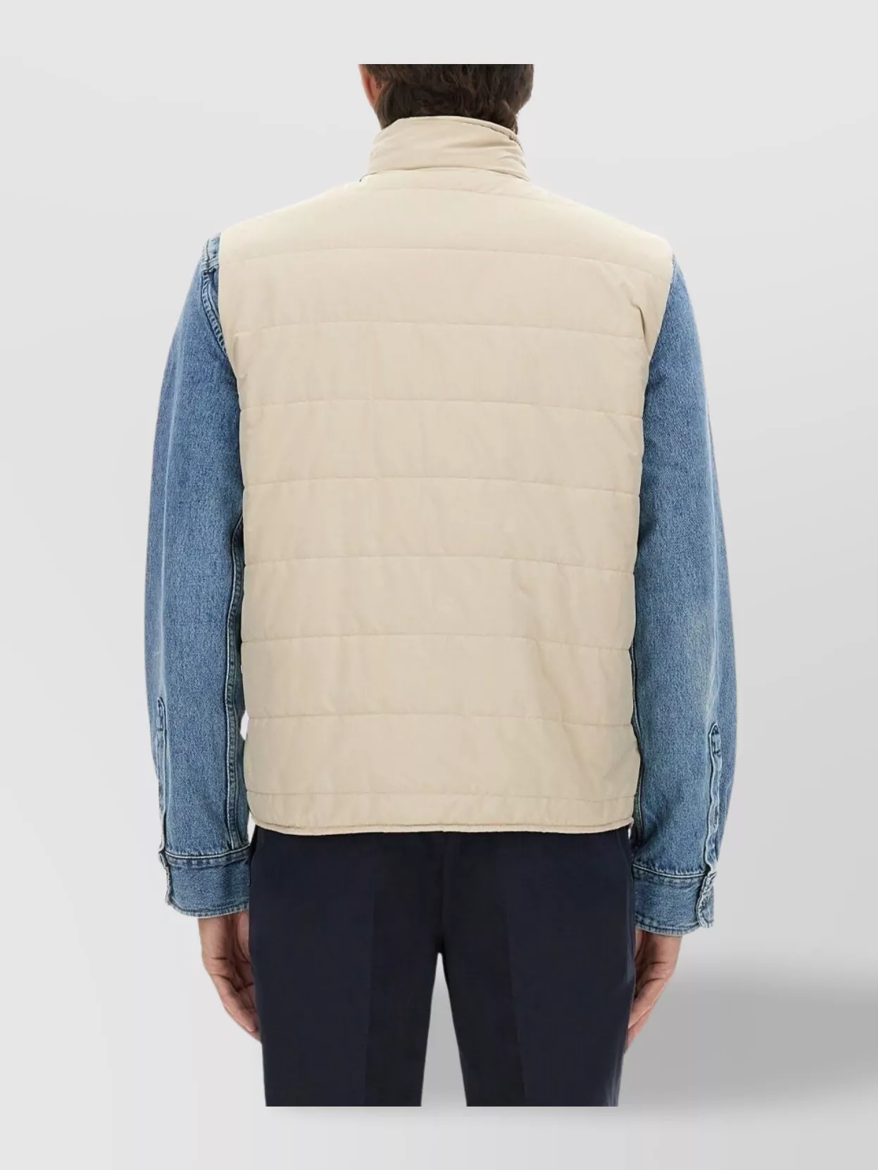 Fay High Collar Sleeveless Quilted T-Shirt