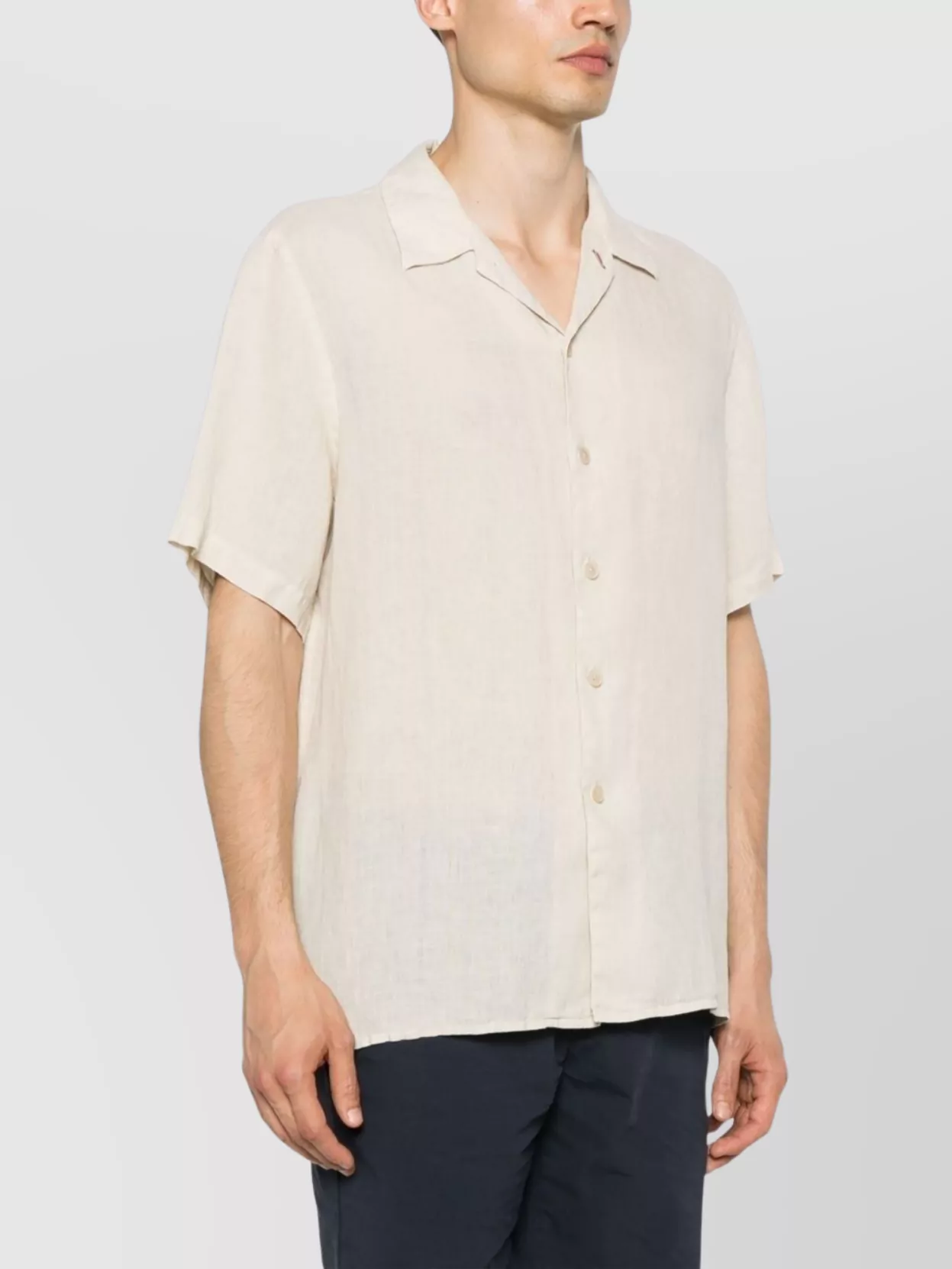 PAUL SMITH SHORT SLEEVE CAMP COLLAR SHIRT WITH STRAIGHT HEM
