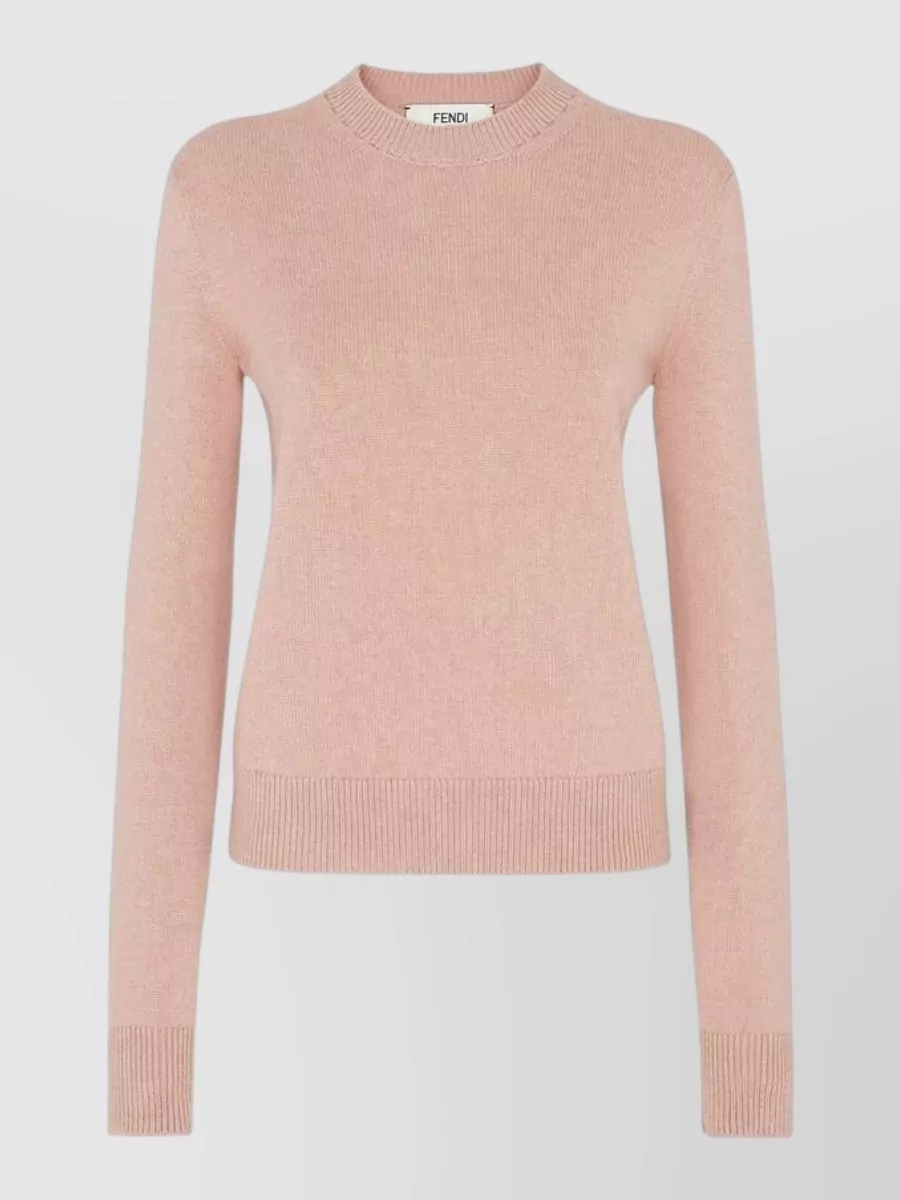 Fendi cashmere logo-intarsia crew-neck jumper