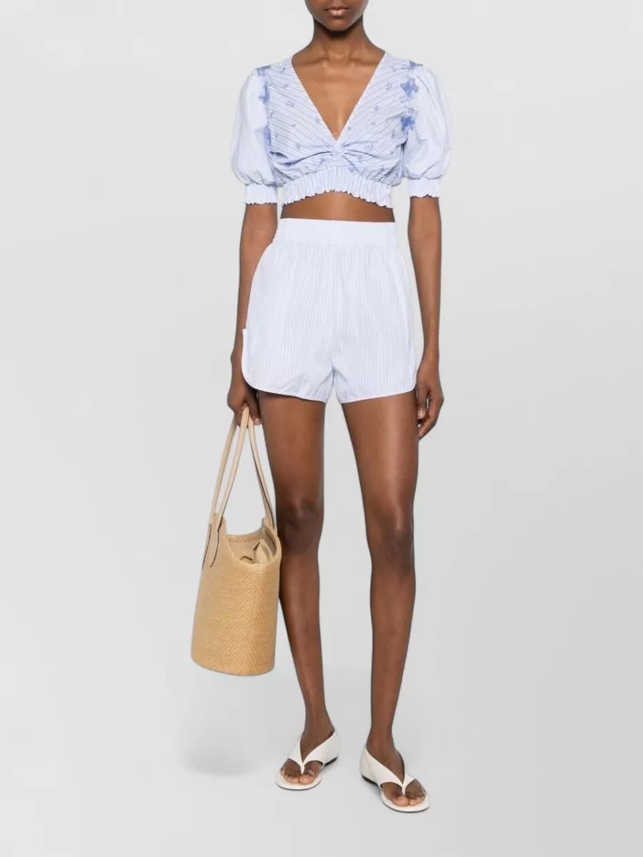 Ermanno Scervino Striped Cotton Cropped Shorts