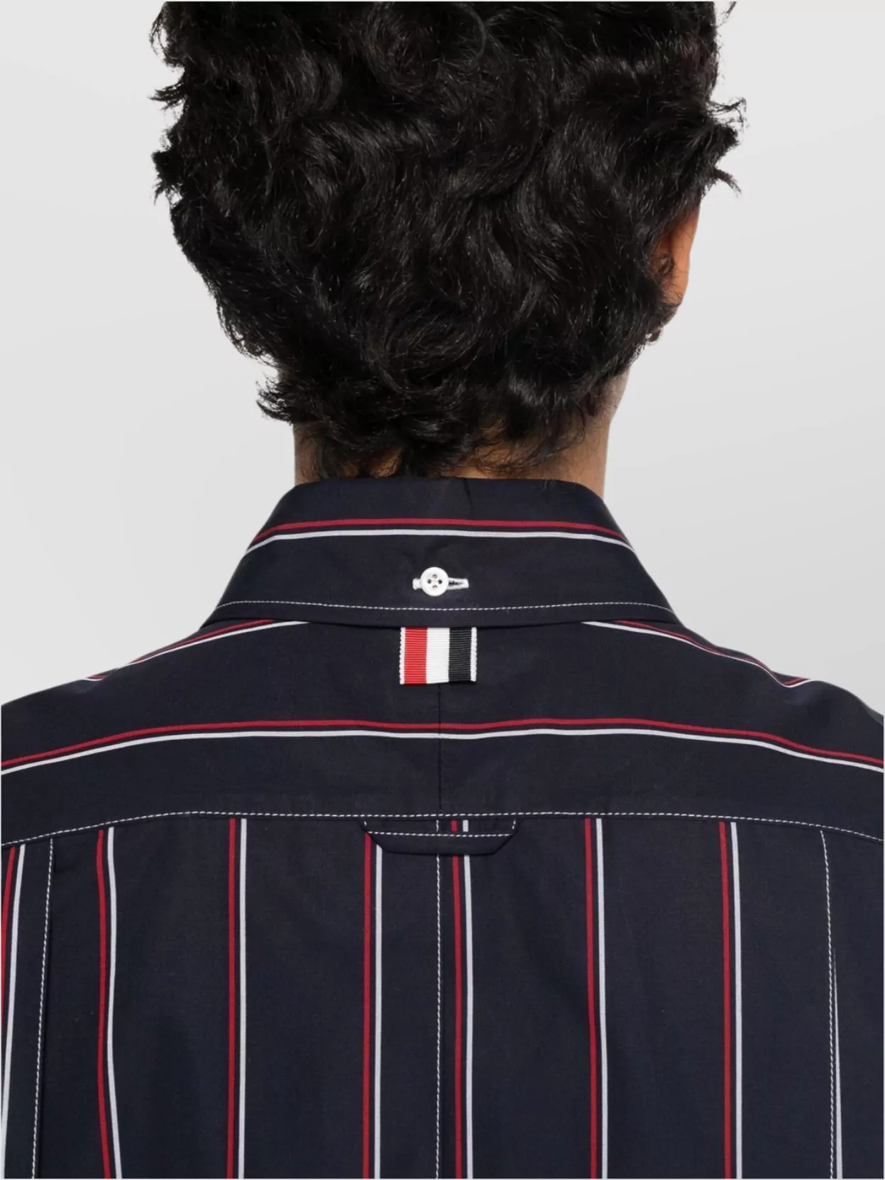 Thom Browne Mini Chemise Large À Rayures Rwb