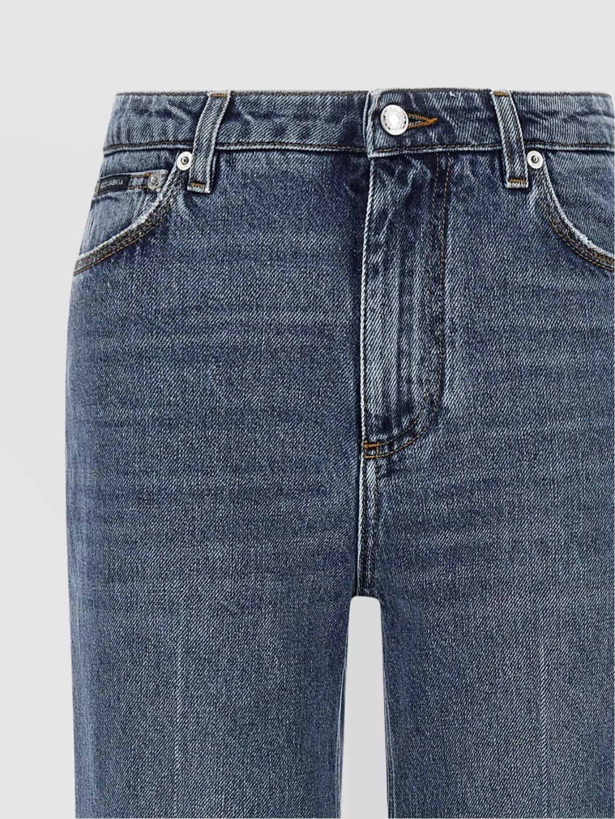 Dolce&Gabbana Tag Logo Wide-Leg Jeans