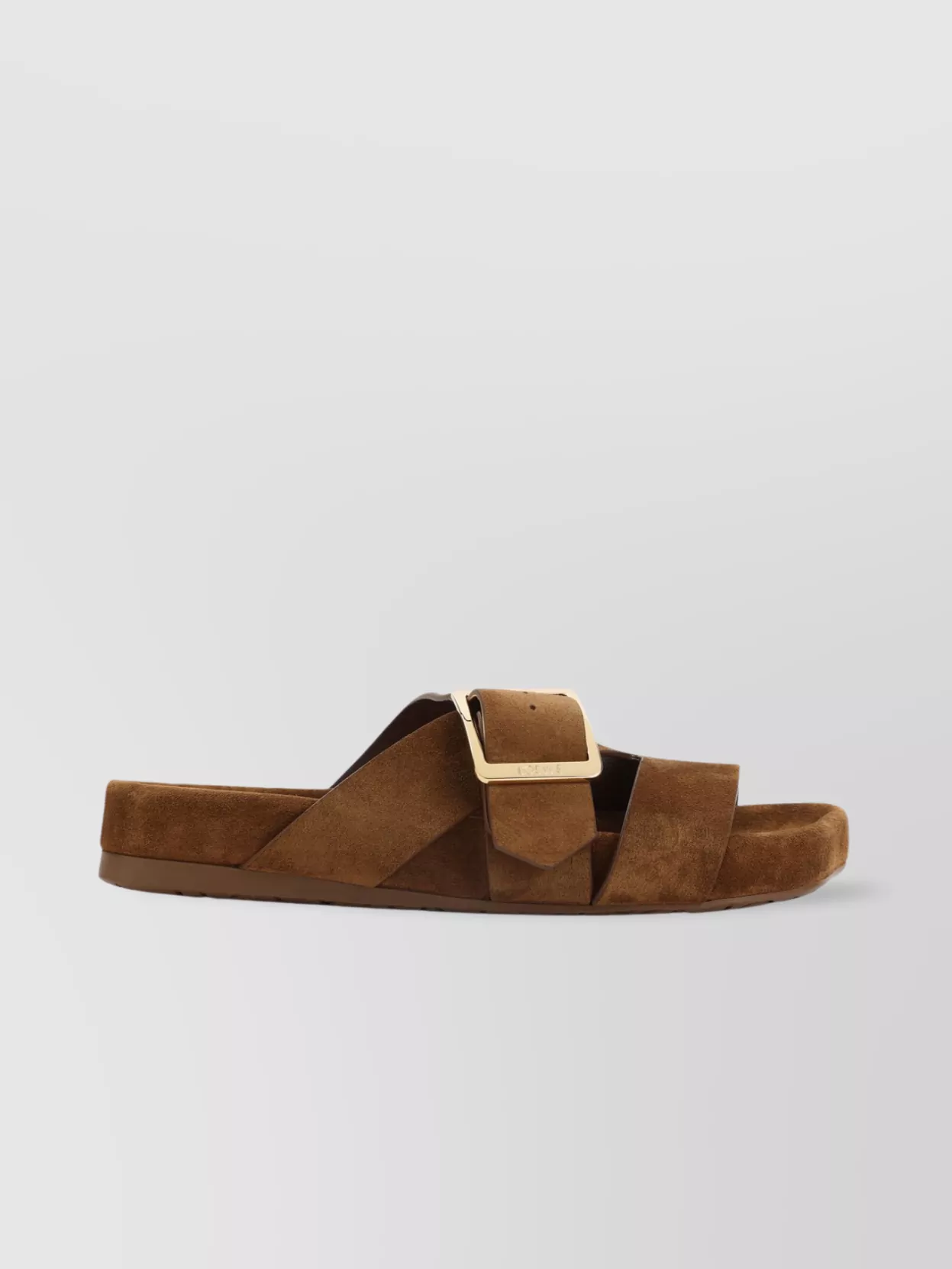 Loewe Ease Buckle Slides In Calfskin Suede