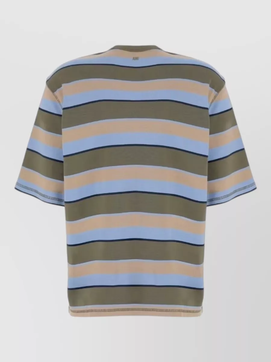 Ami Paris Striped Oversized Cotton T-Shirt