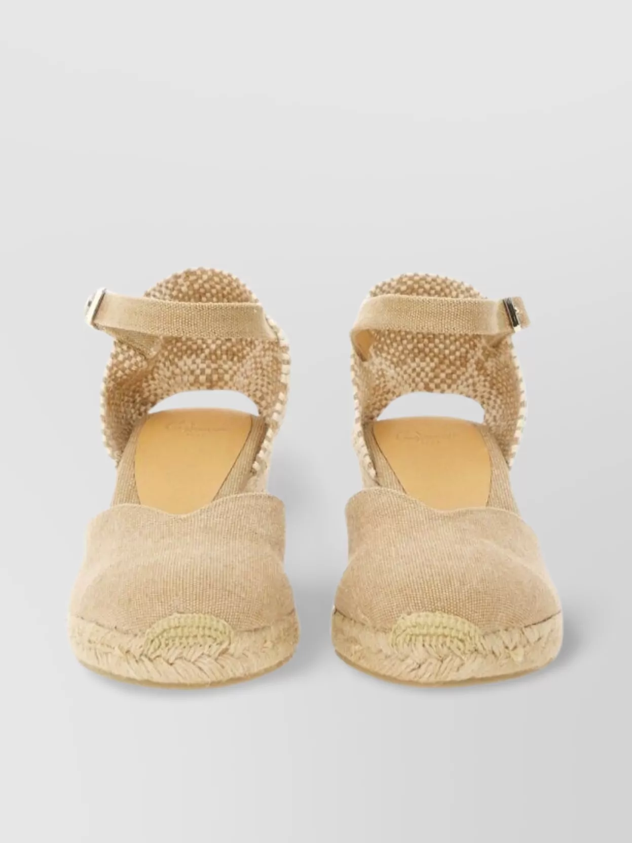 Shop Castaã±er Wedge Espadrille Peep Toe Textured Fabric