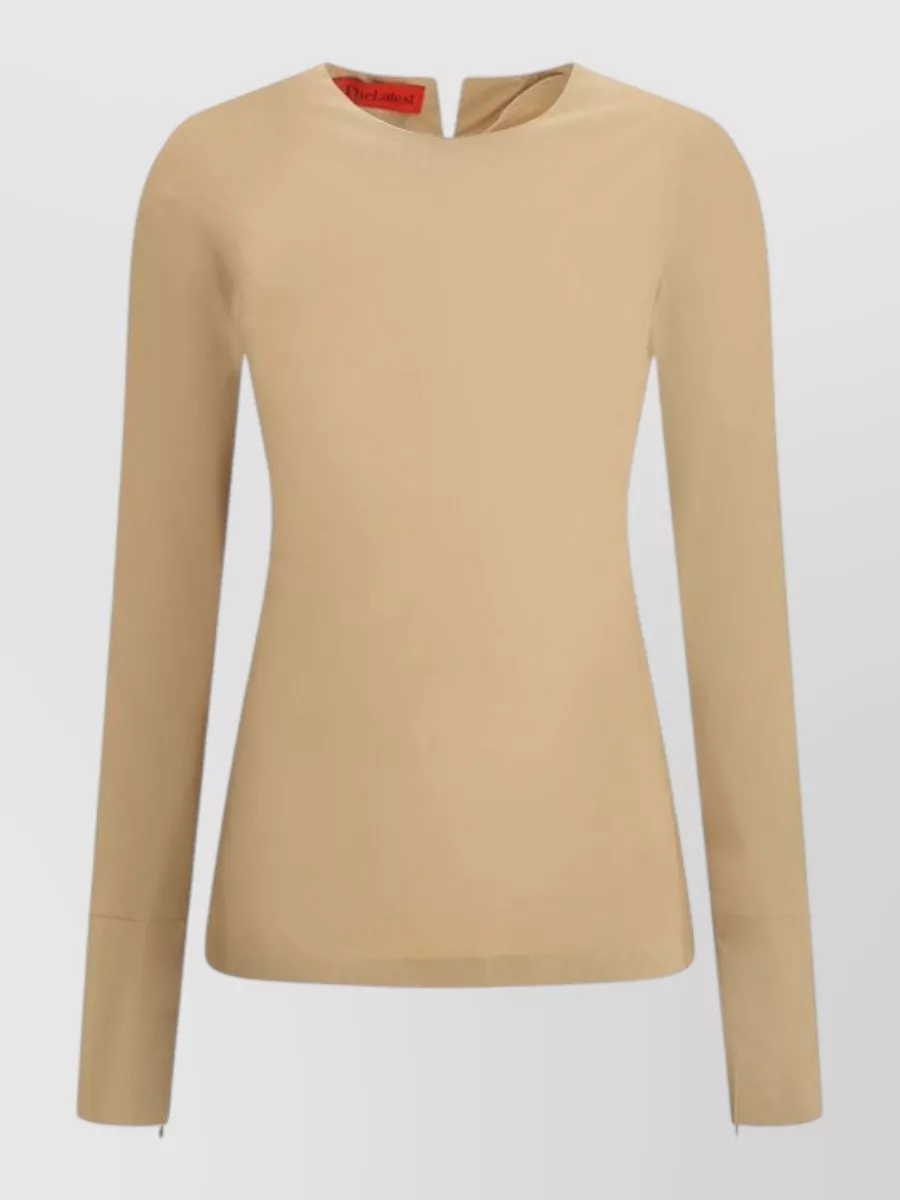 Thelatest Cotton terry long-sleeve blouse