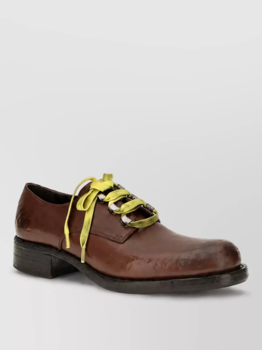 Prada leather lace-up loafers
