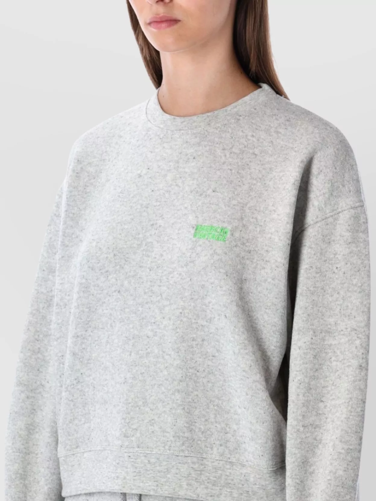 American Vintage Long Sleeve Crew Neck Top With Ribbed Cuffs