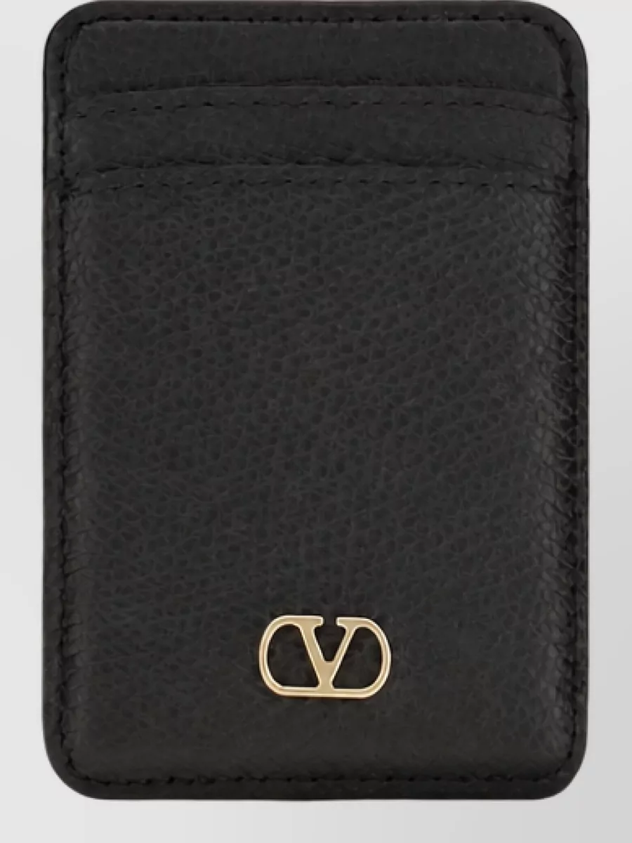 Valentino Garavani leather magnetic card holder