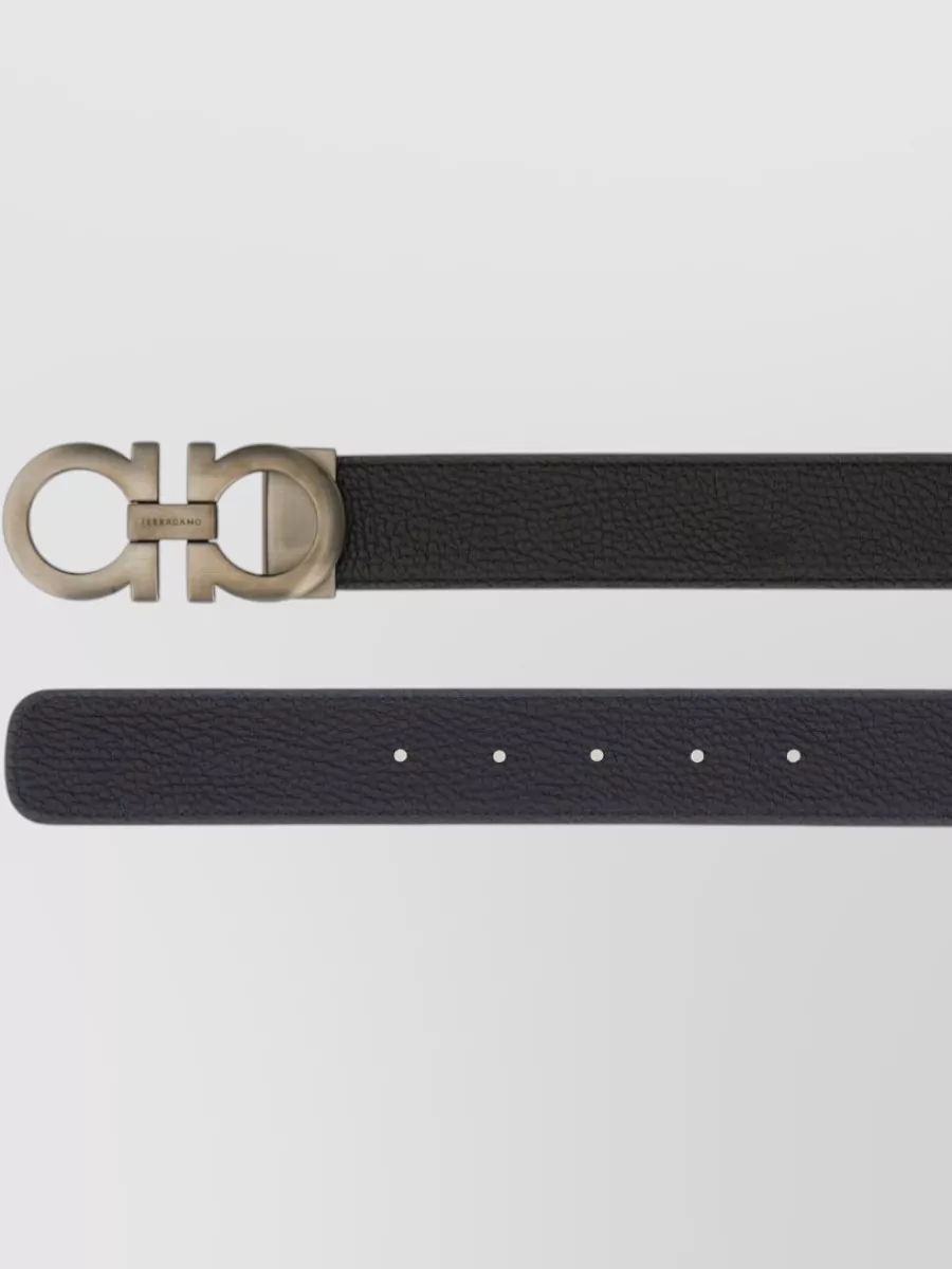 Ferragamo Gancini Belt Adjustable Length Textured Finish
