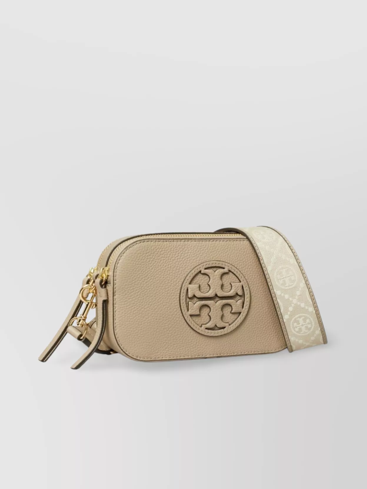 Tory Burch Mini Leather Camera Bag With Adjustable Strap In Brown