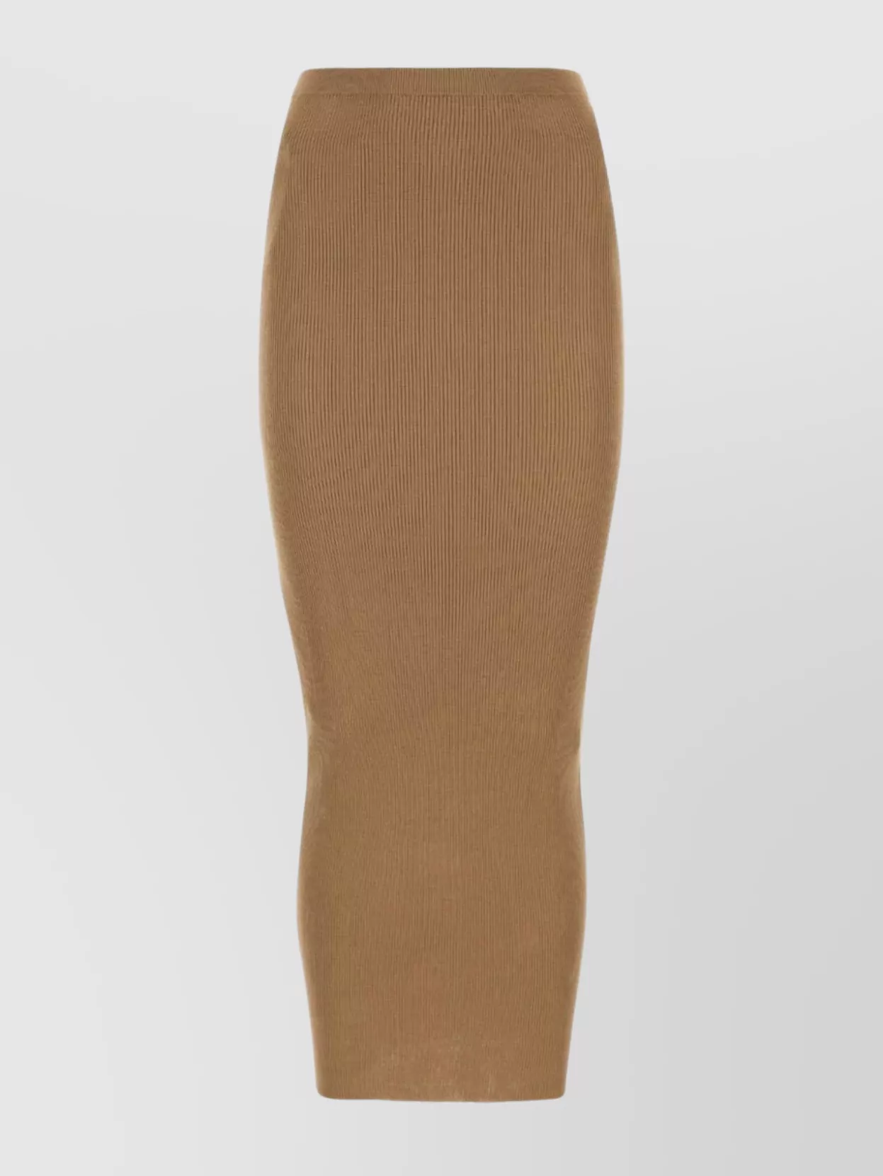 Shop Prada Silk Skirt With Ribbed Texture And Elastic Waistband