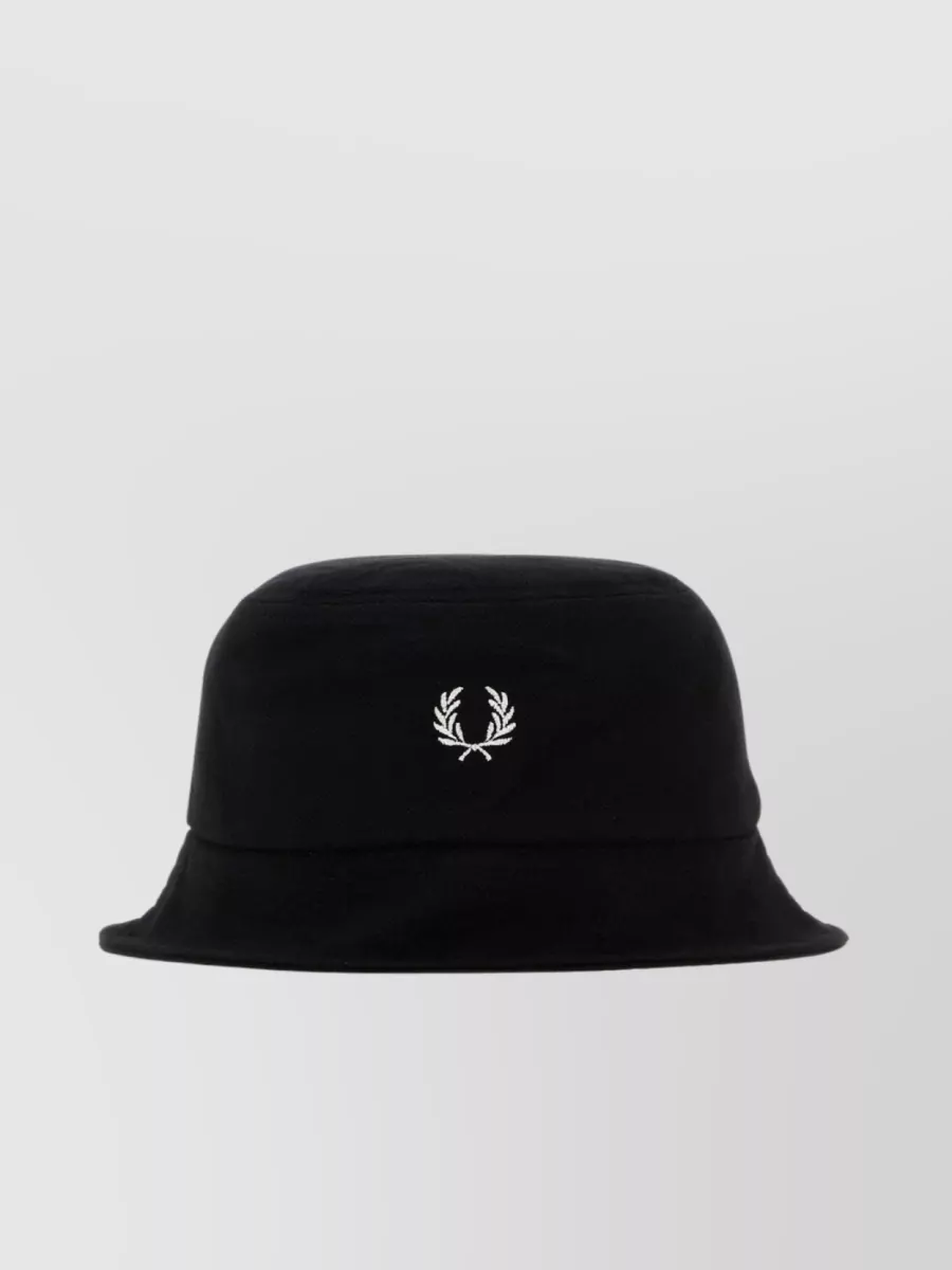 Shop Fred Perry Piquet Cotton Bucket Hat In Black