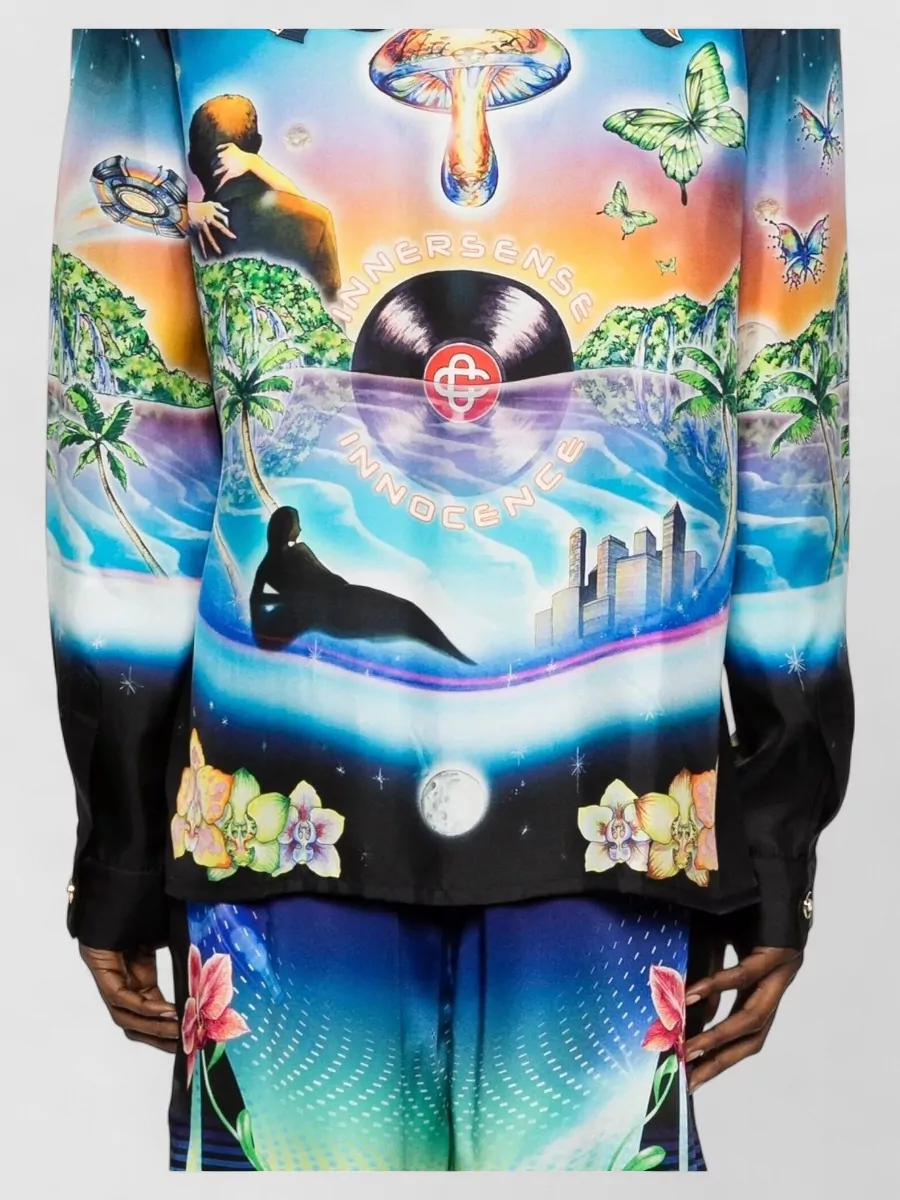 Casablanca Printed Cuban Collar Shirt