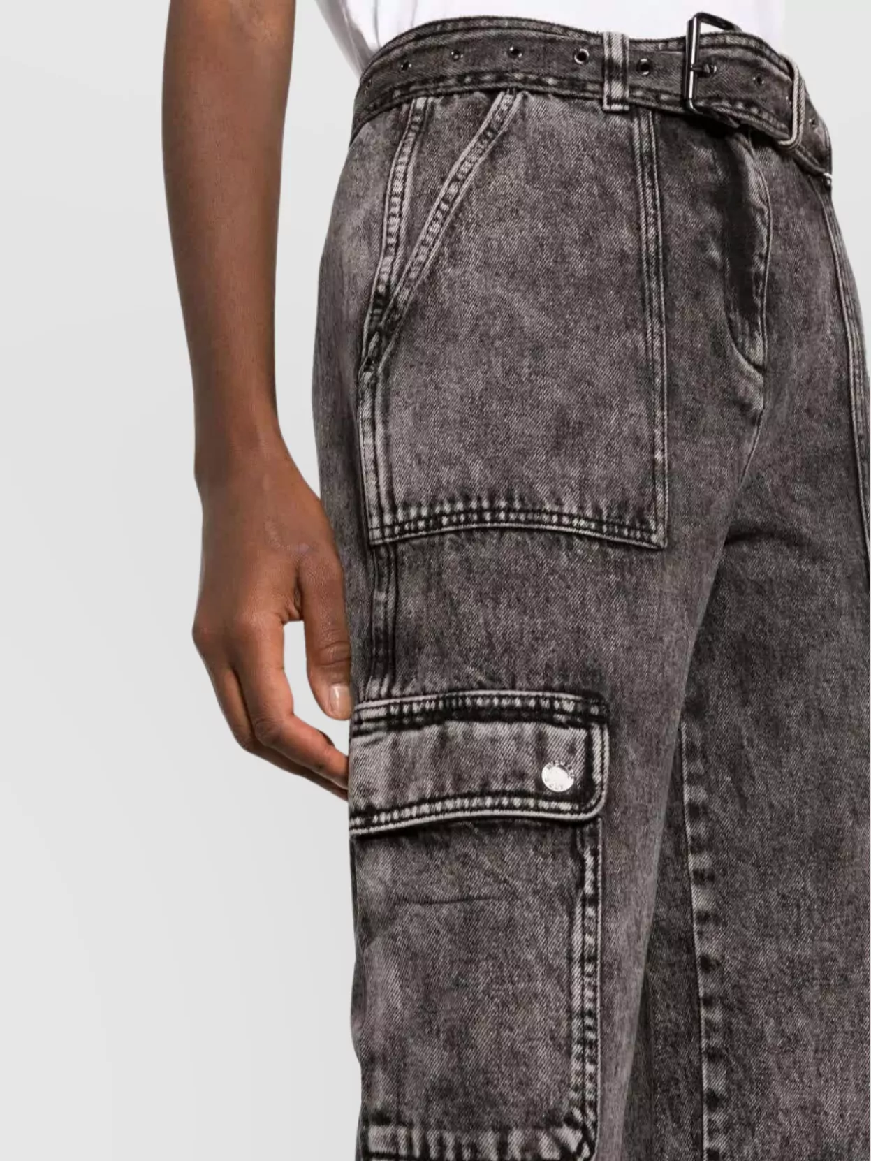 Michael Kors Straight Leg Cargo Pants With Washed Effect