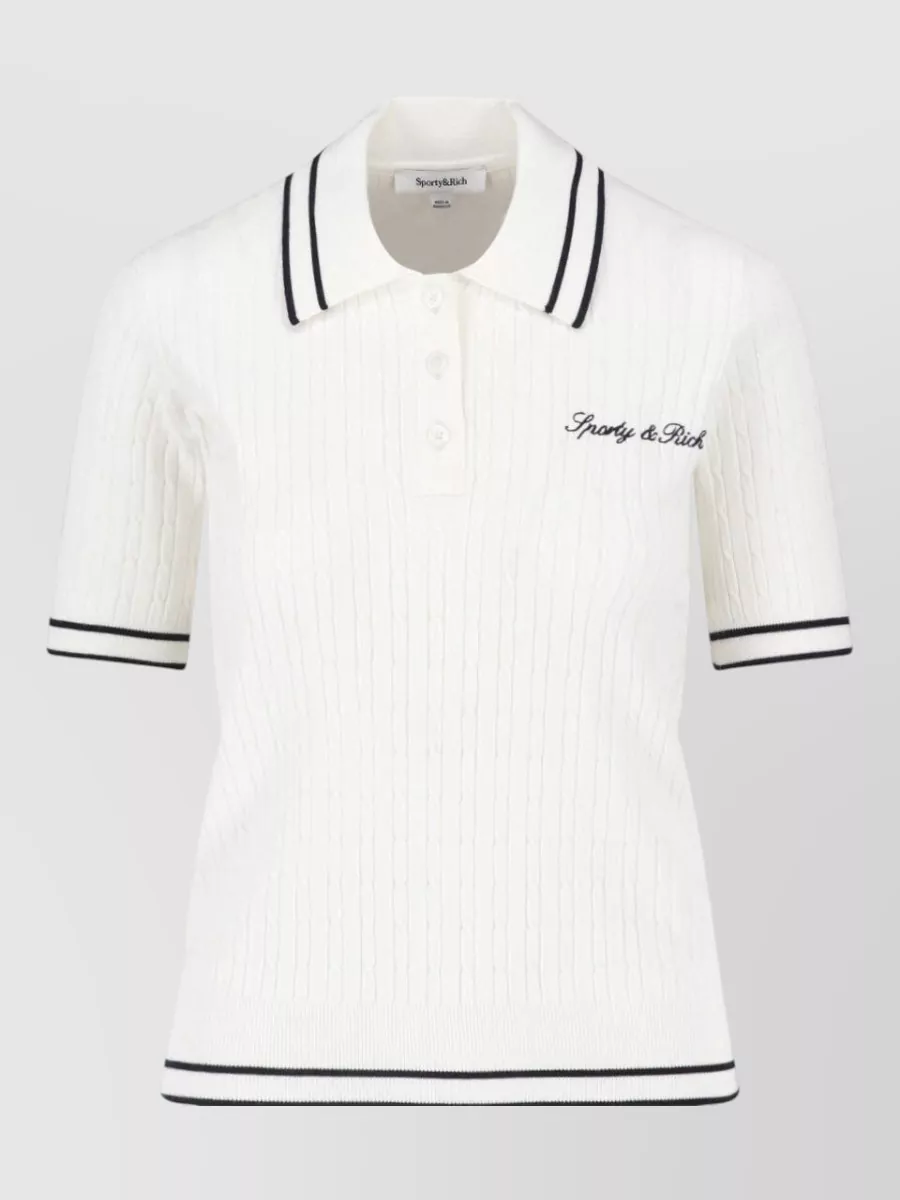 Sporty & Rich short-sleeve knitted top
