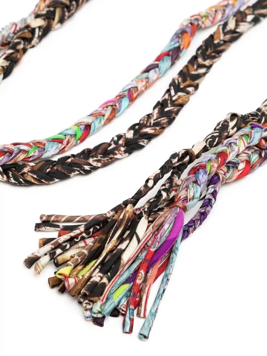 Pierre Louise Mascia Printed Silk Braided Belt