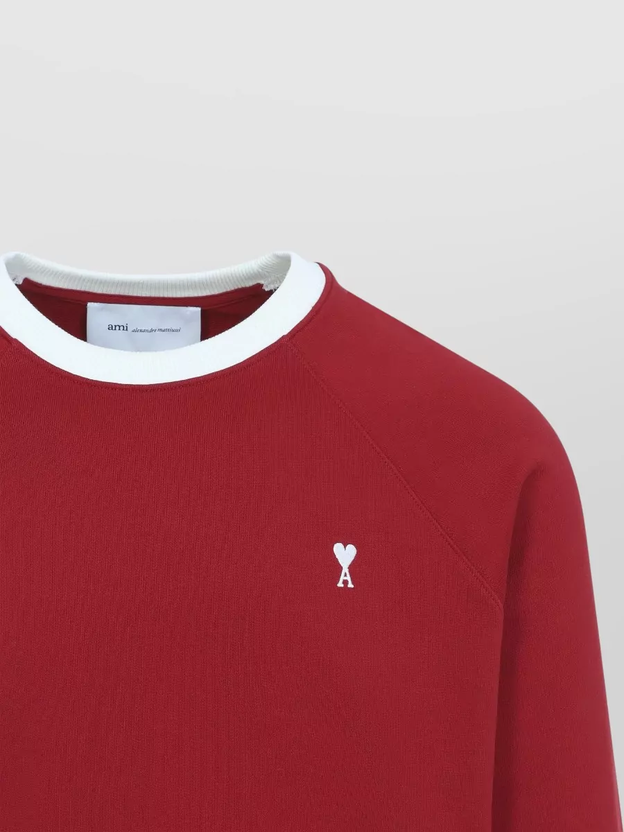 Ami Paris Cotton Colorblock Crewneck Sweatshirt