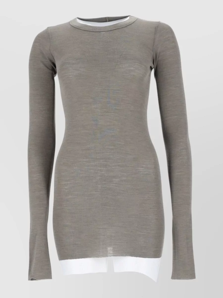 Rick Owens silk wool long-sleeve knitted top