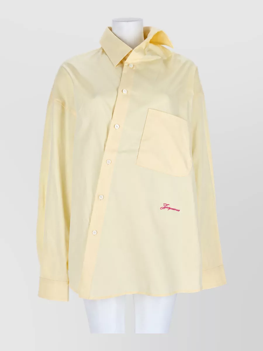 Jacquemus Asymmetric cotton long-sleeve shirt