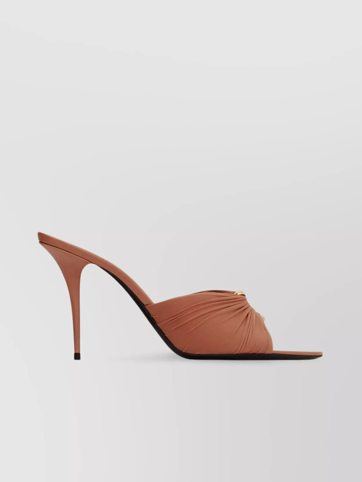 Saint Laurent Lola 90 mules smooth leather draped jersey | The 